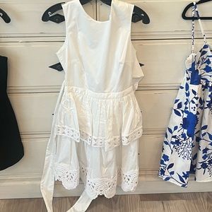 White alexis dress with tie back